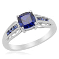 Lab Created Blue Sapphire Ring in Sterling Silver (Size 7.0) - Sticky add to cart bar