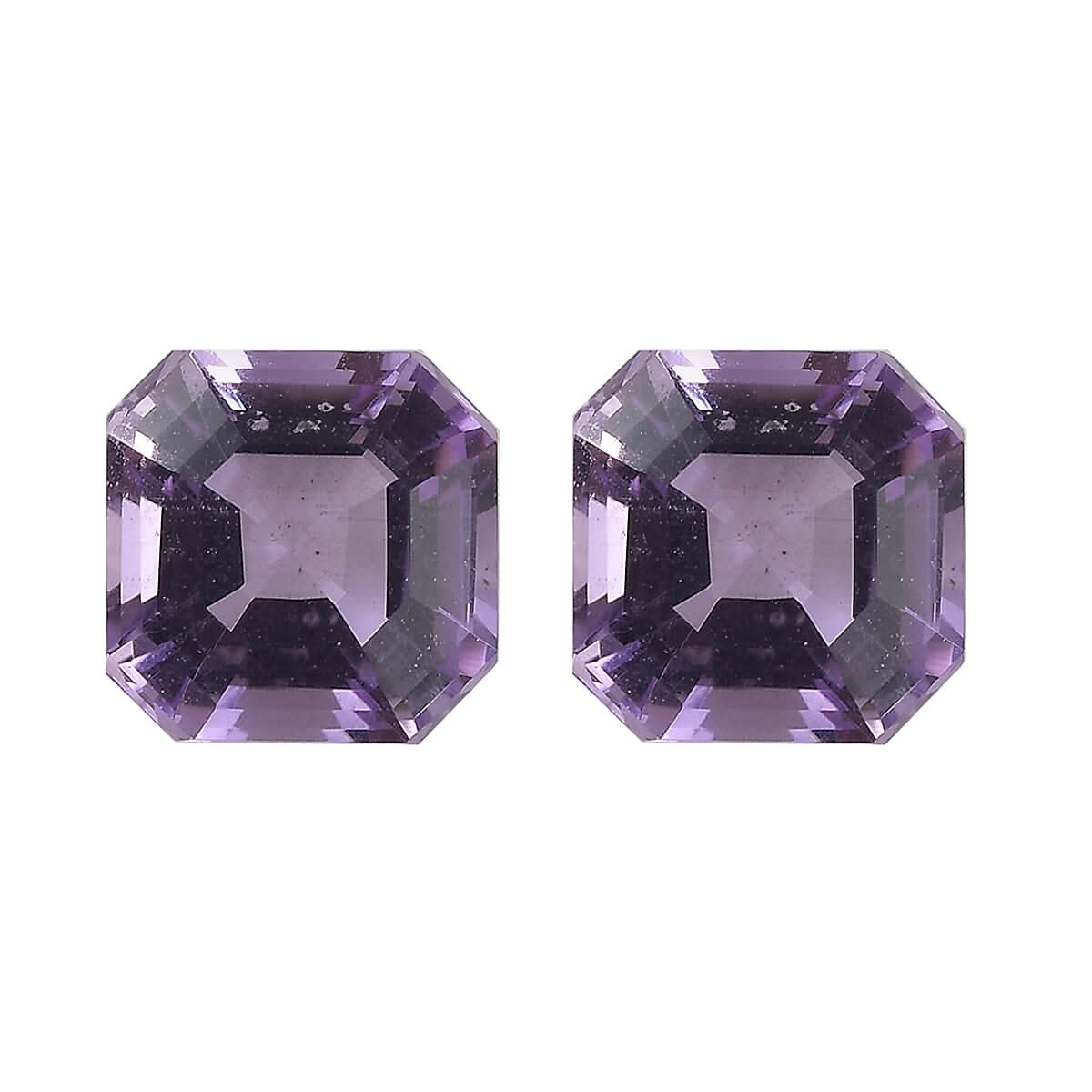 Asscher Cut Rose De France Amethyst Set of 2 (Oct 7x7 mm) 3.05 ctw Loose Gemstone