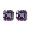 Asscher Cut Rose De France Amethyst Set of 2 (Oct 7x7 mm) 3.05 ctw Loose Gemstone - Sticky add to cart bar