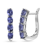 Tanzanite Earrings in Platinum Over Sterling Silver 1.35 ctw