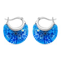 Blue Murano Style Basket Hoop Earrings in Stainless Steel - Sticky add to cart bar