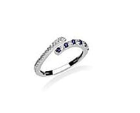 Lab Created Blue and White Sapphire Open Ring