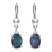 D'Joy Boulder Opal Triplet 1.90 ctw Earrings in Platinum Over Sterling Silver