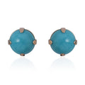 14K Yellow Gold Sleeping Beauty Turquoise (Rnd) Stud Earrings 1.35 ctw - Sticky add to cart bar