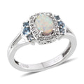 Created White Sapphire, Multi Gemstone Sterling Silver Ring (Size 7) TGW 17.769 Cts. TGW 17.77 Cts. - Sticky add to cart bar