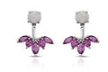 Lab Created Pink Sapphire and Lab Created Milky Opal Earrings in Sterling Silver - Sticky add to cart bar