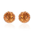 Brazilian Citrine and Zircon 3.40 ctw Earrings in 14K Yellow Gold Over Sterling Silver - Sticky add to cart bar