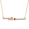 Lab Created Ruby and Lab Created White Sapphire Necklace 18 Inch Sterling Silver - Sticky add to cart bar