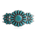 SANTA FE Style 20 ctw Kingman Turquoise Cuff Bracelet in Sterling Silver (7 in) 24.5 Grams - Sticky add to cart bar