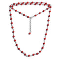 Red Howlite Necklace 34 Inch in Platinum Over Sterling Silver 89.25 ctw - Sticky add to cart bar