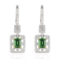 One Of A Kind Certified & Appraised Rhapsody 950 Platinum AAAA Tsavorite Garnet and E-F VS Diamond Earrings 7 Grams 3.25 ctw