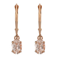 18K Rose Gold AAA Marropino Morganite Lever Back Earrings 1.25 ctw