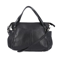 100%  Genuine Leather RFID Bailey Bag, Color : Black, Size : 17x11x3 in
