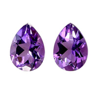 Mashamba Amethyst Set of 2 (Pear 7x5 mm) 1.21 ctw Loose Gemstone