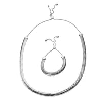 Snake Bracelet (Adjustable) and Necklace (Adjustable) in Stainless Steel