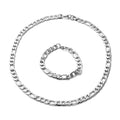 Curb Bracelet (8.50 in) and Necklace (24.00 In) in Stainless Steel - Sticky add to cart bar