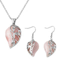 Lapis Lazuli Leaf Earrings Pendant Necklace in Stainless Steel| Solitaire Pendant| Solitaire Earrings for Women 70.00 ctw - Sticky add to cart bar