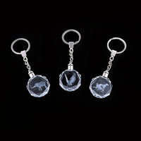 Set of 3 Butterfly, Flower and Angel Crystal Keychains with LED Light (4 in)
