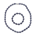 Hematite Beaded Stretch Bracelet and Necklace with Magnetic Clasp 20 Inches in Silvertone 802.00 ctw - Sticky add to cart bar