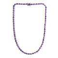 D'Joy Lusaka Amethyst Necklace Sterling Silver, Silver Tennis, Open Box Clasp 18 Inches 30.00 ctw - Sticky add to cart bar