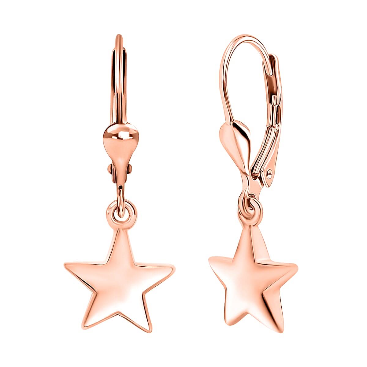 14K Rose Gold Over Sterling Silver Lever Back Earrings 2.88 Grams