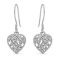 14K Rose Gold Over Sterling Silver Openwork Heart Earrings 3.45 Grams - Sticky add to cart bar