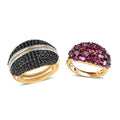 GP Orissa Rhodolite Garnet and Thai Black Spinel Multi Wear Cage Ring in 14K YG Over Sterling Silver 12 Grams 7.19 ctw - Sticky add to cart bar