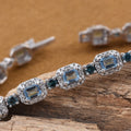 Santa Maria Aquamarine, Zircon, Diamond Sterling Silver Bracelet (7.25 in) 6.34 ctw - Sticky add to cart bar