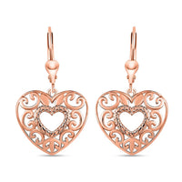 Openwork Heart Earrings in Sterling Silver