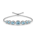 Karis Sky Blue Topaz Bolo Bracelet in Platinum Bond 2.90 ctw - Sticky add to cart bar