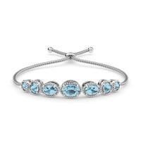 Karis Sky Blue Topaz Bolo Bracelet in Platinum Bond 2.90 ctw