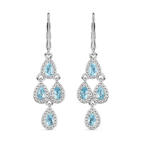 KARIS Sky Blue Topaz Lever Back Earrings in Platinum Bond and Stainless Steel 1.85 ctw