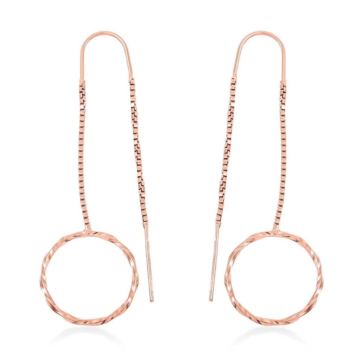 Dangle Earrings in 14K Rose Gold Over Sterling Silver 2.30 Grams