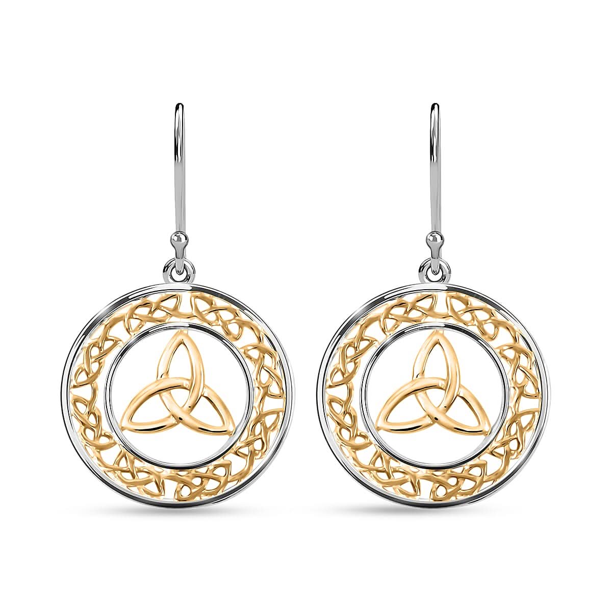 Trinity Circle Earrings in 14K YG Over and Sterling Silver 3.70 Grams