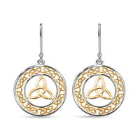 Trinity Circle Earrings in 14K YG Over and Sterling Silver 3.70 Grams
