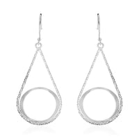 Dangle Earrings in Rhodium Over Sterling Silver 2.20 Grams