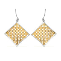 Square Earrings in 14K YG Over and Sterling Silver 3.80 Grams