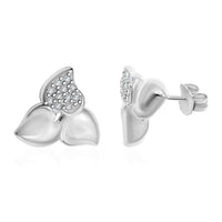 Rhodium Over Sterling Silver Earrings 4.20 Grams