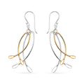 Dangle Earrings in 14K Yellow Gold Over Sterling Silver 2.20 Grams - Sticky add to cart bar