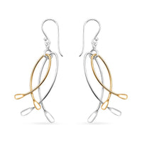 Dangle Earrings in 14K Yellow Gold Over Sterling Silver 2.20 Grams