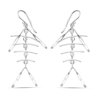Fancy Earrings in Rhodium Over Sterling Silver 2.10 Grams