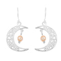 Rhodium Over Sterling Silver Half Moon Earrings 3.40 Grams - Sticky add to cart bar