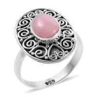 Bali Legacy Peruvian Pink Opal Ring in Sterling Silver (Size 11.0) 2.00 ctw