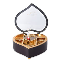 White Heart Shape Music Box with Removable Magnetic Dancer