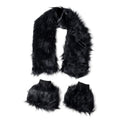 Black Polyester Faux Fur Collar Scarf and Boot Cuffs - Sticky add to cart bar
