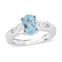 Sky Blue Topaz White Topaz Ring in Sterling Silver