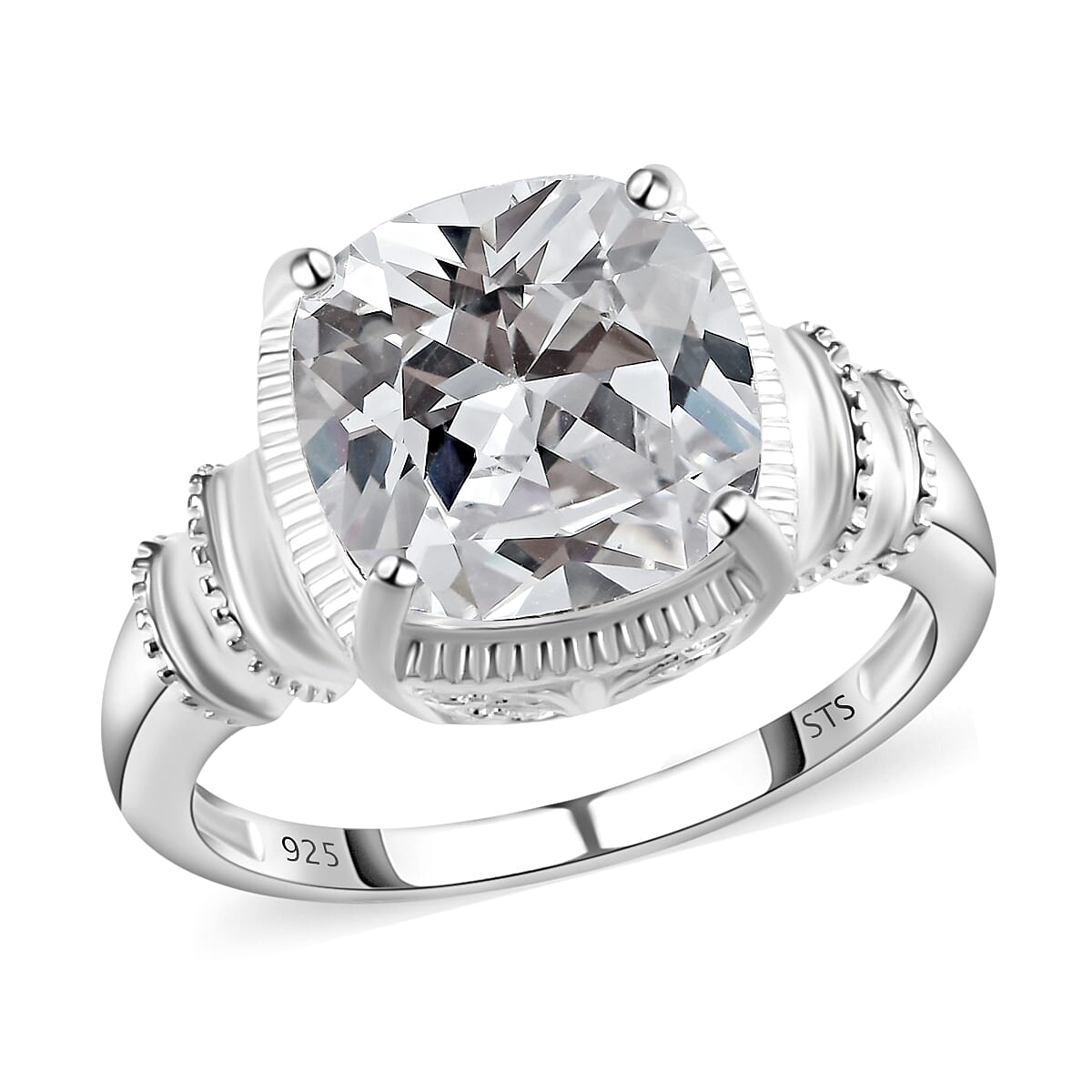 Simulated Diamond Ring in Sterling Silver (1)
