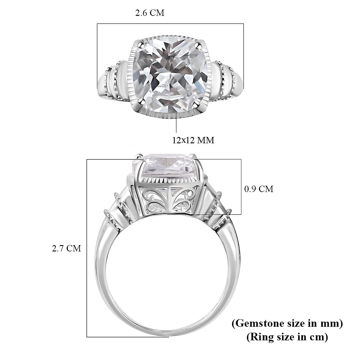 Simulated Diamond Ring in Sterling Silver (6)