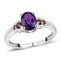 D'Joy African Amethyst, Mozambique Garnet Ring in Sterling Silver (Size 10.0) 1.30 ctw - Sticky add to cart bar