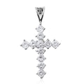 Simulated Diamond Pendant without Chain in Sterling Silver, Cross Pendant without Chain, Silver Religious Pendant without Chain  2.75 ctw - Sticky add to cart bar